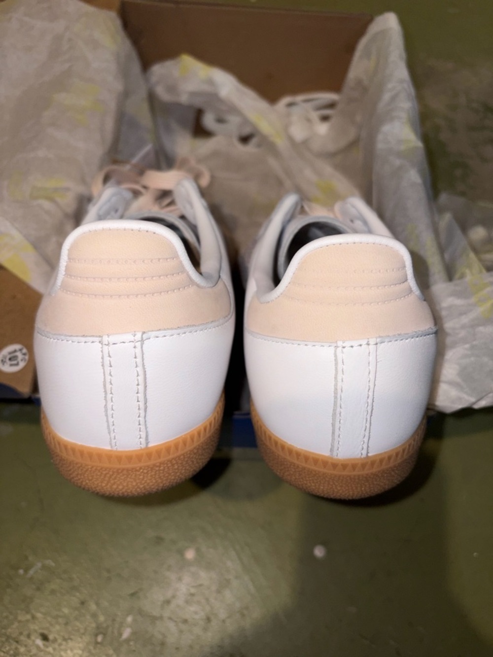 adidas Women's Samba Sneakers in White & Blush - Picture 3 of 8